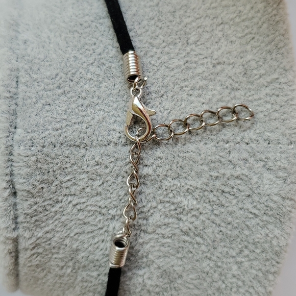Mens silver elephant charm black suede necklace - Picture 4 of 4